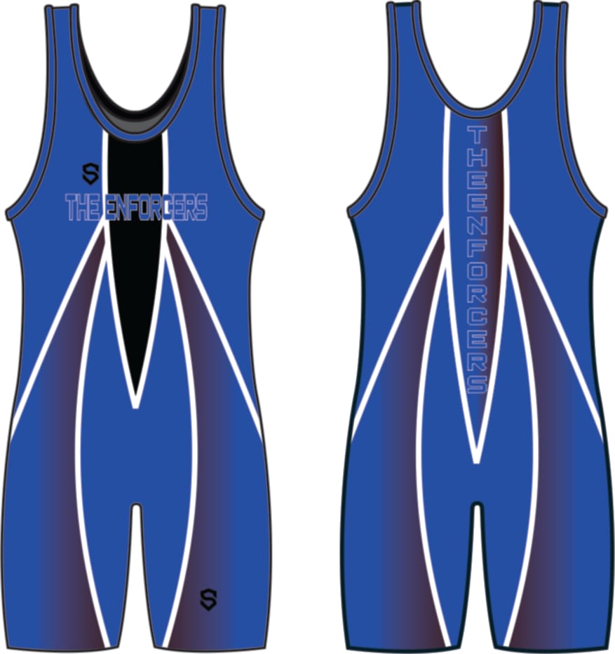 "A sleek, tight-fitting compression men's wrestling singlet made of moisture-wicking fabric for enhanced mobility and performance."