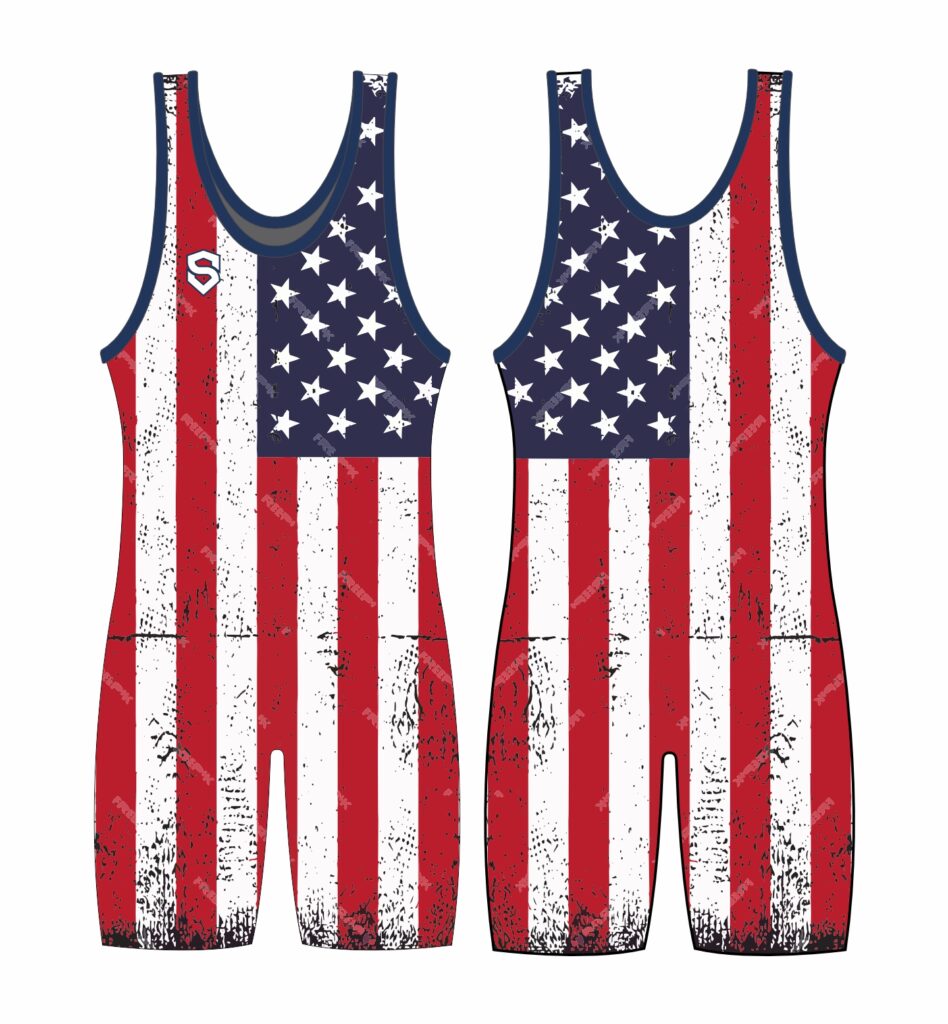 White Victory Stars Wrestling Custom Singlet